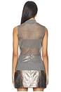 view 3 of 5 Leonora Ultra Fine Pointelle Top in Gun Metal