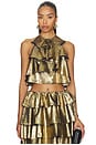 view 1 of 4 Bodil Ruffle Top in Metallic Gold