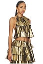 view 2 of 4 Bodil Ruffle Top in Metallic Gold