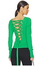 view 1 of 5 Lily Lace Up Knit Top in Green