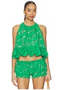 view 1 of 4 Mika Guipure Lace Halter Top in Green