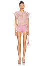 view 4 of 5 Este Ruffle Top in Rose Pink