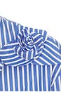 view 5 of 5 Flor Poplin Deep Blue Stripe Shirt With One Rose in Deep Blue