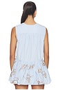 view 3 of 5 Lamia Poplin Top in Multi Blue