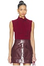view 1 of 4 Giorgia Cashmere Wool Blend Sleeveless Tie Knit Top in Burgundy