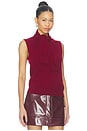 view 2 of 4 Giorgia Cashmere Wool Blend Sleeveless Tie Knit Top in Burgundy