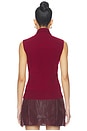 view 4 of 4 Giorgia Cashmere Wool Blend Sleeveless Tie Knit Top in Burgundy