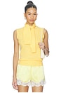 view 1 of 4 Giorgia Cashmere Wool Blend Sleeveless Tie Knit Top in Yellow