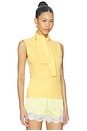 view 2 of 4 Giorgia Cashmere Wool Blend Sleeveless Tie Knit Top in Yellow
