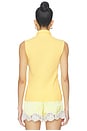 view 4 of 4 Giorgia Cashmere Wool Blend Sleeveless Tie Knit Top in Yellow