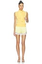 view 5 of 4 Giorgia Cashmere Wool Blend Sleeveless Tie Knit Top in Yellow