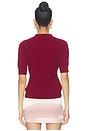 view 4 of 5 Ailey Cashmere Wool Blend Polo With Embroidery in Burgundy