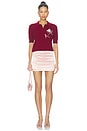 view 5 of 5 Ailey Cashmere Wool Blend Polo With Embroidery in Burgundy