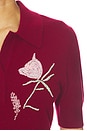 view 6 of 5 Ailey Cashmere Wool Blend Polo With Embroidery in Burgundy