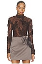 view 1 of 5 Freja Lace Top in Brown