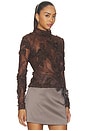 view 2 of 5 Freja Lace Top in Brown