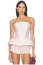 view 1 of 5 Emmi Strapless Structured Top in Pink