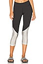 view 1 of 4 Captain Crop Legging in Black & Liquid Silver