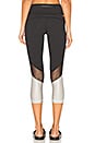 view 3 of 4 Captain Crop Legging in Black & Liquid Silver