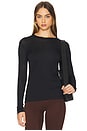 view 1 of 4 CASHMERE LONG SLEEVE 탑 in Black