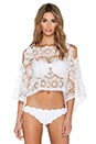 view 1 of 4 White Sands Lace Crop Top in White Lace