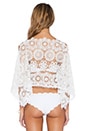 view 3 of 4 White Sands Lace Crop Top in White Lace