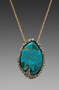 view 2 of 5 Cordova Gold & Antique Rhodium Small Turquoise Pendant in Cordova Gold & Antique Rhodium