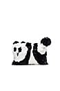 view 1 of 6 Panda Rabbit Fur Muff in Black & White