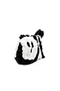 view 3 of 6 Panda Rabbit Fur Muff in Black & White