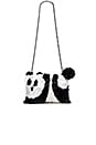 view 5 of 6 Panda Rabbit Fur Muff in Black & White
