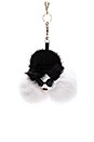 view 1 of 1 Stace Face Rabbit Fur Charm in Cream & Black