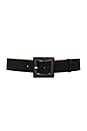 view 1 of 2 Square Buckle Suede Wide Belt in Black
