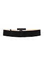 view 2 of 2 Square Buckle Suede Wide Belt in Black