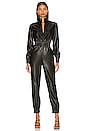 view 1 of 3 Levi Vegan Leather Jumpsuit in Black