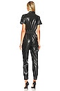 view 3 of 3 Levi Faux Leather Cargo Jumpsuit in Black