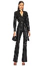 view 1 of 3 Evita Faux Leather Jumpsuit in Black