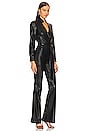 view 2 of 3 Evita Faux Leather Jumpsuit in Black