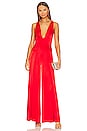 view 1 of 3 Myrtle V-Neck Wide Pleat Jumpsuit in Chili Pepper
