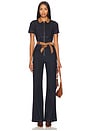 view 1 of 3 JUMPSUIT PIERNA ANCHA GORGEOUS in Dark Rinse