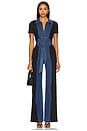 view 1 of 3 Gorgeous Wide Leg Jumpsuit in Black & Liana Blue