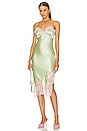 view 1 of 3 Kerr Lace Trim Asymmetrical Mid Slip Dress in Pistachio