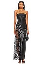 view 1 of 4 Retha Faux Leather Lace Maxi Dress in Black