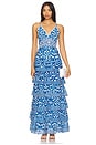view 1 of 3 Imogene Tiered Maxi Dress in Artisan Ikat French Blue