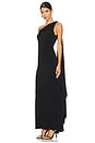 view 2 of 3 Anja One Shoulder Draped Maxi Dress in Black