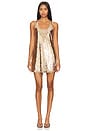 view 1 of 4 Avril Sequin Mini Tank Dress in Tan & Bronze