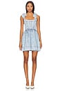 view 1 of 3 Amina Corset Denim Dress in Fae Ultra Light Blue