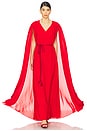 view 4 of 4 Zenaida Maxi Cape Gown in Bright Ruby