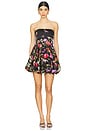 view 1 of 3 Asha Structured Bubble Hem Mini Dress in Secret Garden
