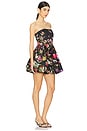 view 2 of 3 Asha Structured Bubble Hem Mini Dress in Secret Garden