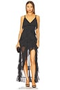 view 1 of 4 Laverne Lace Up Dress in Black & Off White Polka Dot